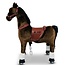 Speelgoed Paard Op Wielen - My Pony Donker Bruin Wit Groot