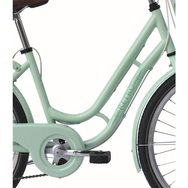 Retro Meisjesfiets 24 Inch 6V Turquoise