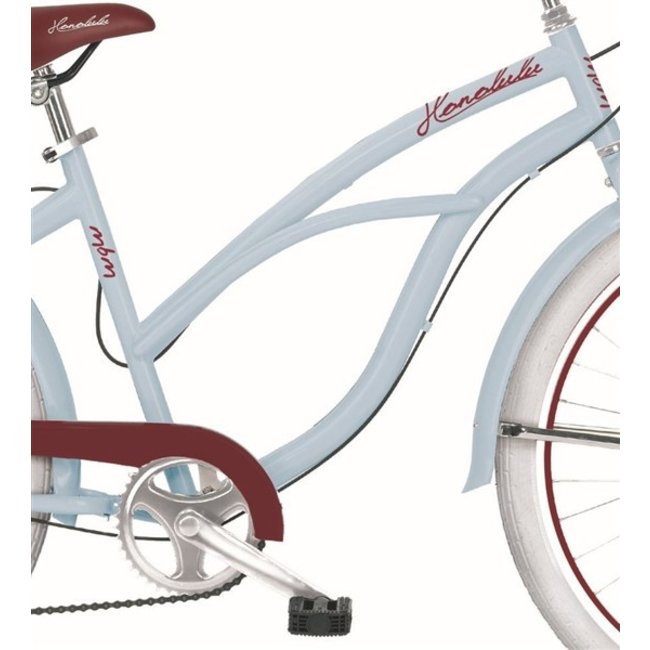 Damesfiets 26 Inch Honolulu Beach Cruiser 6 Versnellingen Blauw