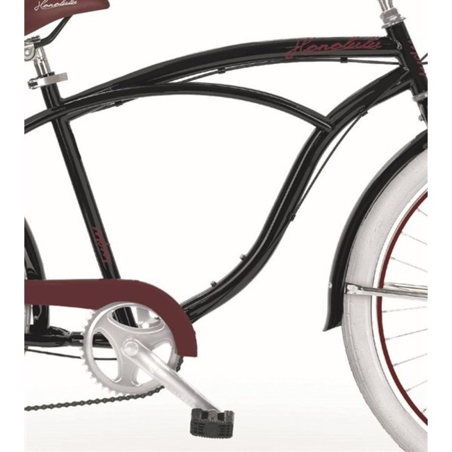 Heren Beach Cruiser 26 Inch MBM Honolulu 6V Zwart