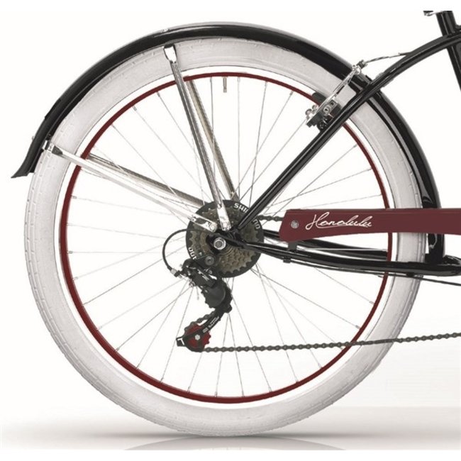 Heren Beach Cruiser 26 Inch MBM Honolulu 6V Zwart