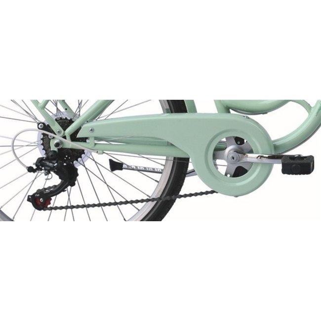 Retro Meisjesfiets 22 Inch 6 Versnellingen Turquoise