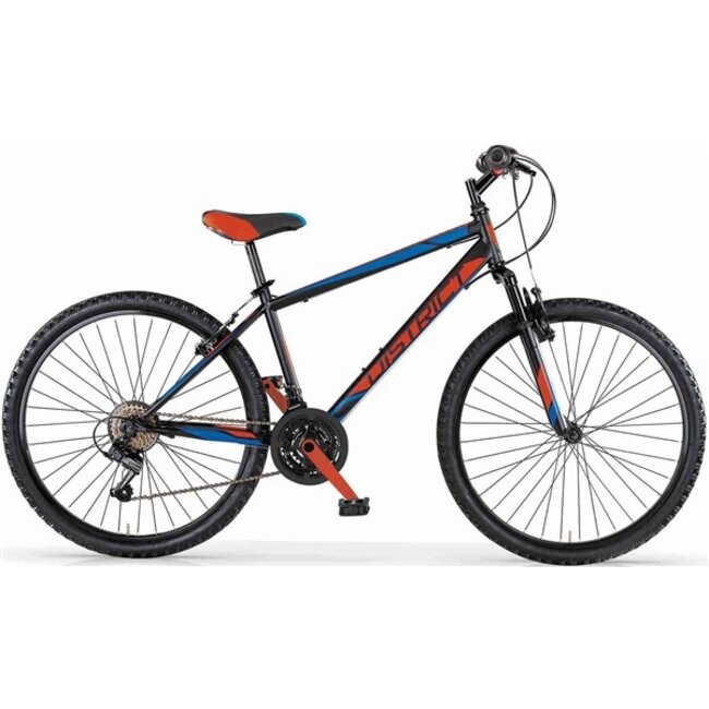 MBM Jongens Mountainbike 26 Inch District 18V Zwart Rood