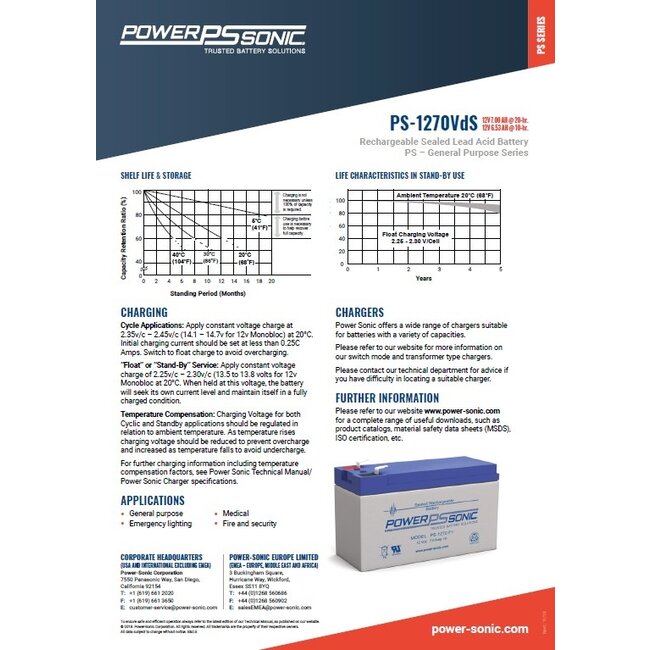 Power Sonic Accu Kinderauto 12 Volt 7Ah