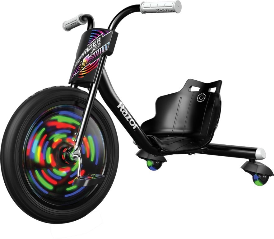 Razor Drift Trike Riprider 360 Lightshow Zwart Showroom Model Djimmi