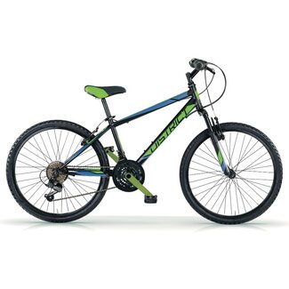 MBM Fietsen MBM Jongens Mountainbike 24 Inch District 18V Zwart Groen