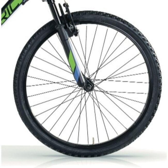 MBM Jongens Mountainbike 24 Inch District 18V Zwart Groen