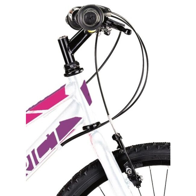 MBM Meisjes Mountainbike 24 Inch District 18V Wit Roze