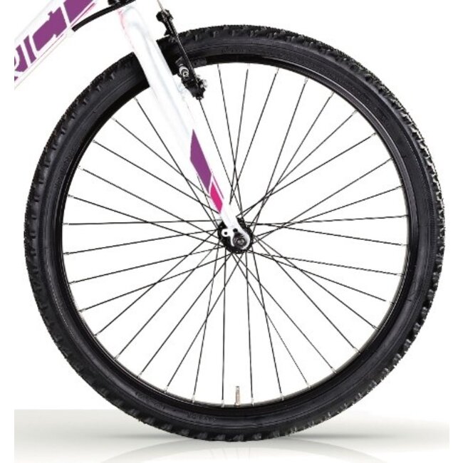 MBM Meisjes Mountainbike 24 Inch District 18V Wit Roze