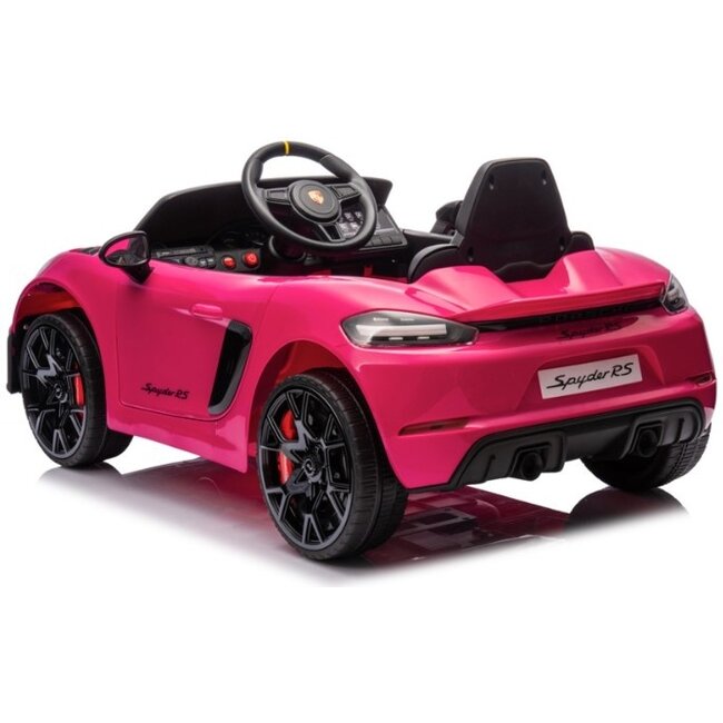 Rollzone Elektrische Kinderauto Porsche 718 Spyder RS Roze