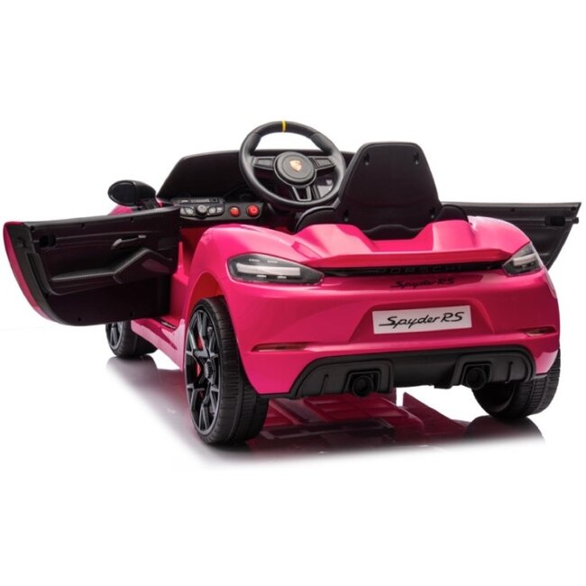 Rollzone Elektrische Kinderauto Porsche 718 Spyder RS Roze