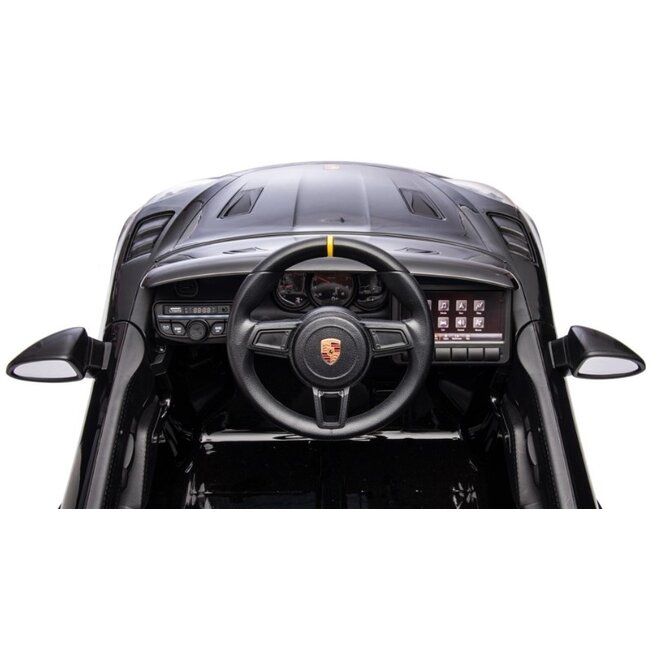 Rollzone Elektrische Kinderauto Porsche 718 Spyder RS Zwart