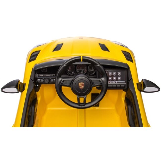 Rollzone Elektrische Kinderauto Porsche 718 Spyder RS Geel