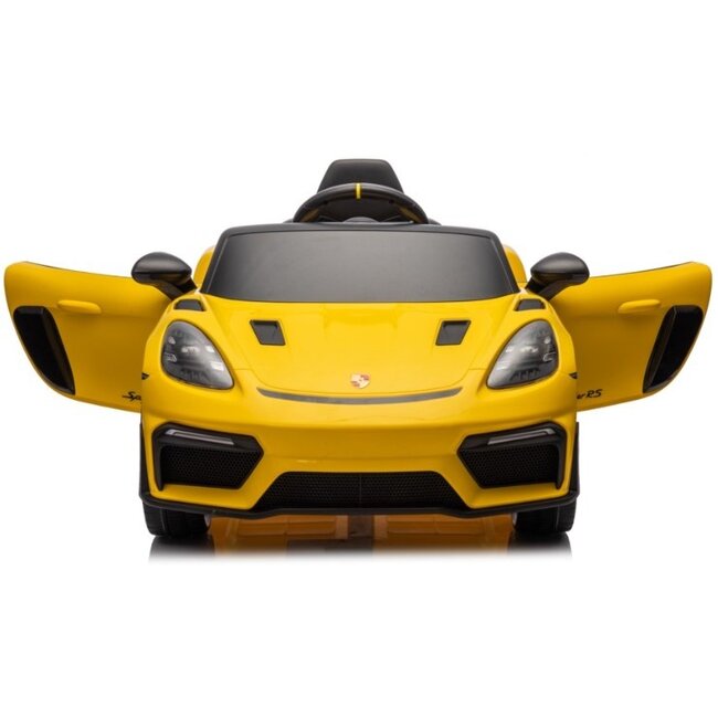 Rollzone Elektrische Kinderauto Porsche 718 Spyder RS Geel