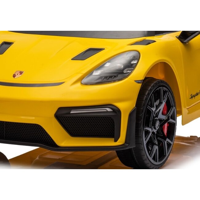 Rollzone Elektrische Kinderauto Porsche 718 Spyder RS Geel