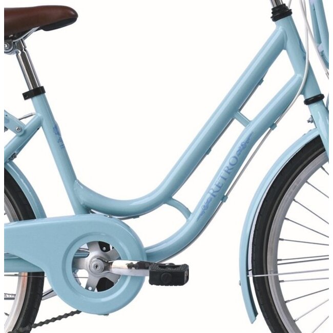 Meisjesfiets 24 Inch Retro Lichtblauw - 2e Kans