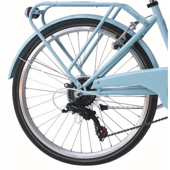 Meisjesfiets 24 Inch Retro Lichtblauw - 2e Kans