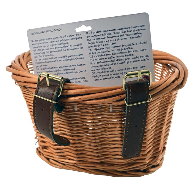Volare Rieten Gevlochten Fietsmandje Klein