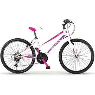 MBM Fietsen MBM Meisjes Mountainbike 24 Inch District 18V Wit Roze - Showroom Model