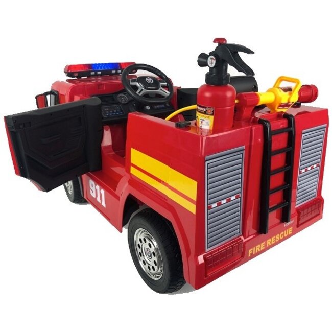 Rollzone Elektrische Kinderauto Brandweerwagen Rood