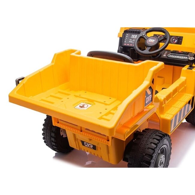 Rollzone Elektrische Kinderauto Werk Voertuig Met Bak Geel