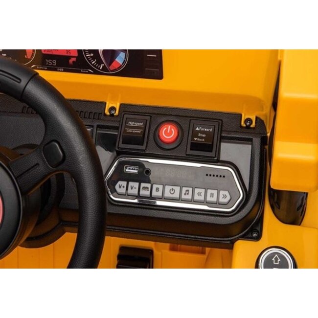 Elektrische Kinderauto Werk Voertuig Met Bak Geel