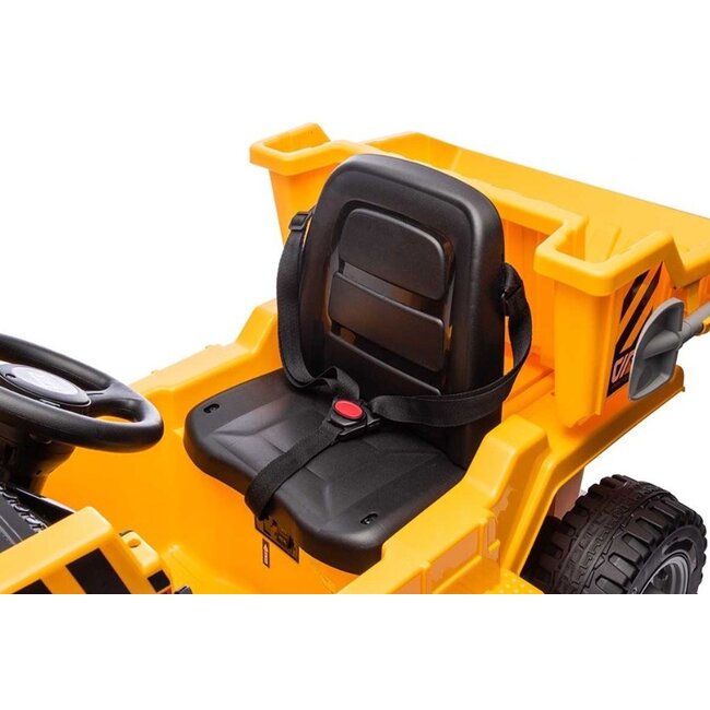 Rollzone Elektrische Kinderauto Werk Voertuig Met Bak Geel