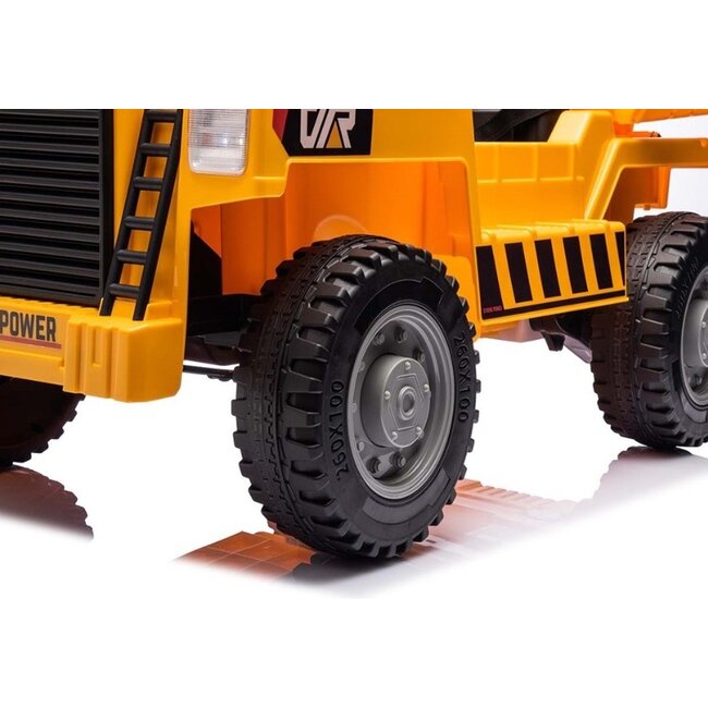 Rollzone Elektrische Kinderauto Werk Voertuig Met Bak Geel