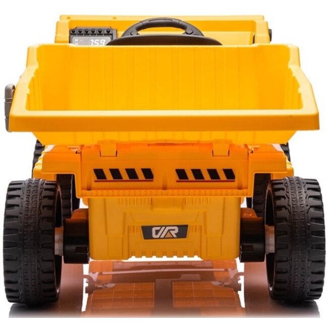 Rollzone Elektrische Kinderauto Werk Voertuig Met Bak Geel