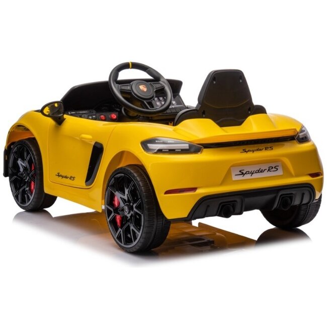 Rollzone Elektrische Kinderauto Porsche 718 Spyder RS Geel - Showroom Model