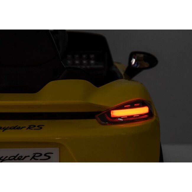 Rollzone Elektrische Kinderauto Porsche 718 Spyder RS Geel - Showroom Model