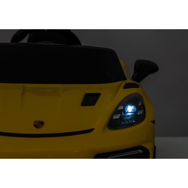 Rollzone Elektrische Kinderauto Porsche 718 Spyder RS Geel - Showroom Model