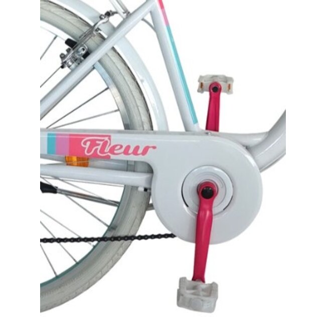 Meisjesfiets 26 Inch MBM Fleur Wit - 2e Kans