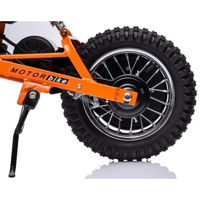 Elektrische Kindermotor Crossmotor 24 Volt Blauw Oranje