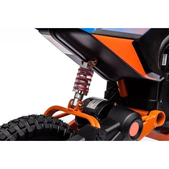 Elektrische Kindermotor Crossmotor 24 Volt Blauw Oranje