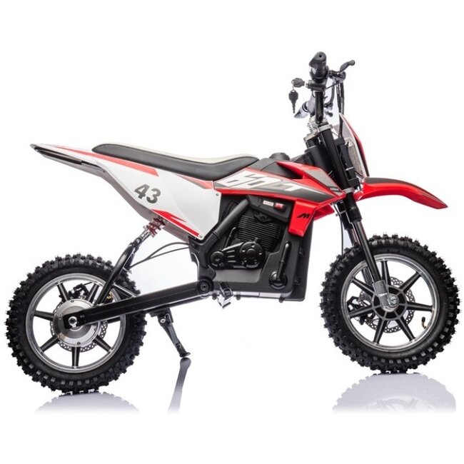 Elektrische Kindermotor Crossmotor 36 Volt Zwart Rood