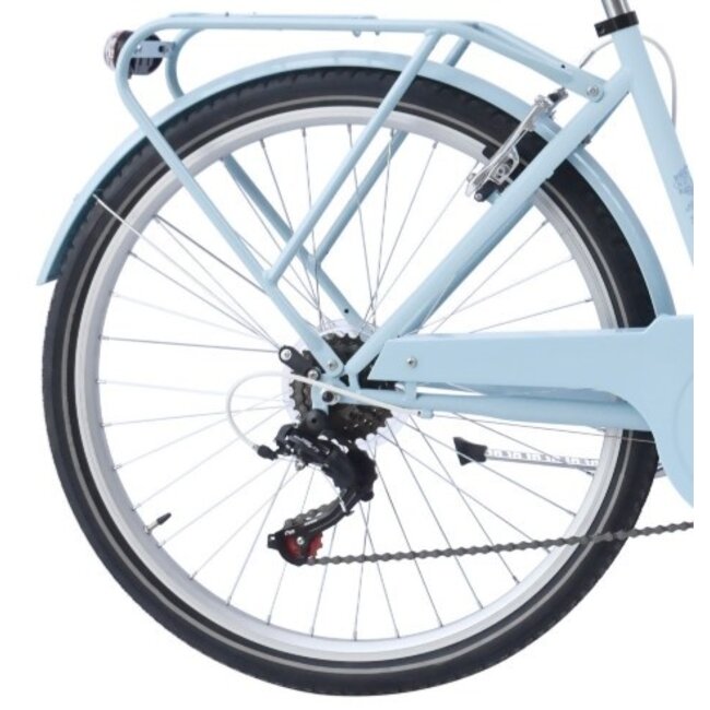 Retro Meisjesfiets 26 Inch 6 Versnellingen Lichtblauw