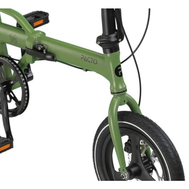 Vouwfiets 14 Inch Pacto Fourteen Ultralicht Army Groen