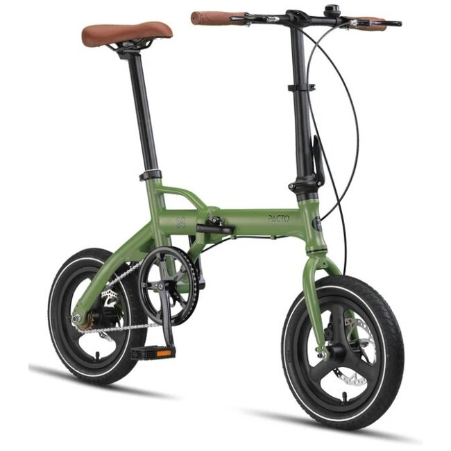 Vouwfiets 14 Inch Pacto Fourteen Ultralicht Army Groen