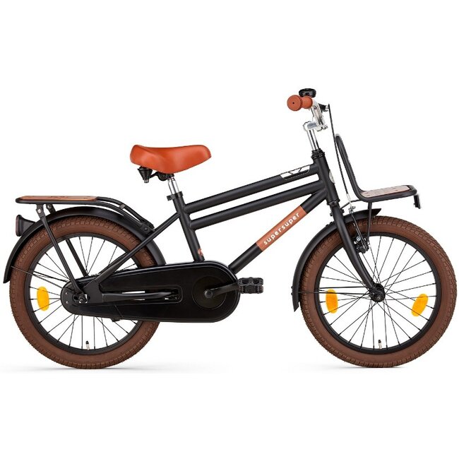 Supersuper Jongensfiets 18 Inch Cooper Bamboo Mat Zwart