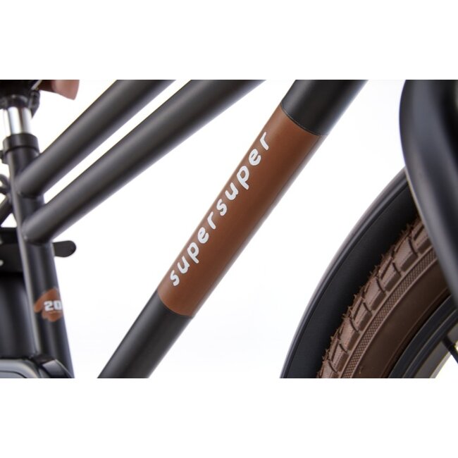 Supersuper Jongensfiets 20 Inch Cooper Bamboo Mat Zwart