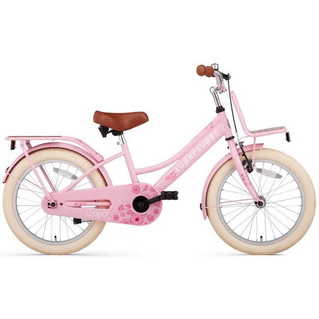 Supersuper Meisjesfiets 18 Inch Cooper Bamboo Roze