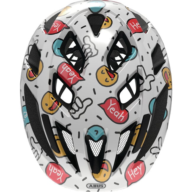 ABUS Fiets Kinderhelm Smooty 2.0 White Smiley M - 50 - 55 cm - Showroom Model
