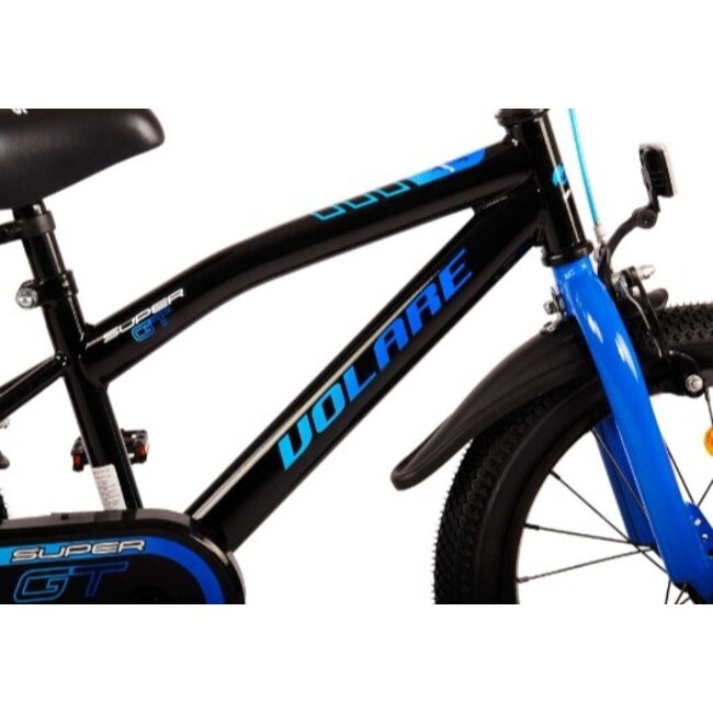 Jongensfiets 16 Inch Volare Super GT Zwart Blauw 51674