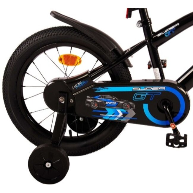 Jongensfiets 16 Inch Volare Super GT Zwart Blauw 51674