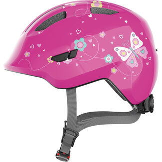 ABUS ABUS Fiets Kinderhelm Smiley 3.0 Pink Butterfly - Showroom Model