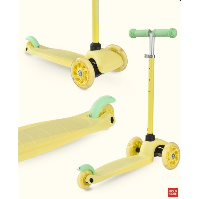 Driewiel Step Boldcube Teeny Geel