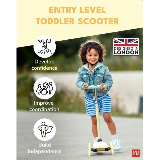 Driewiel Step Boldcube Teeny Geel