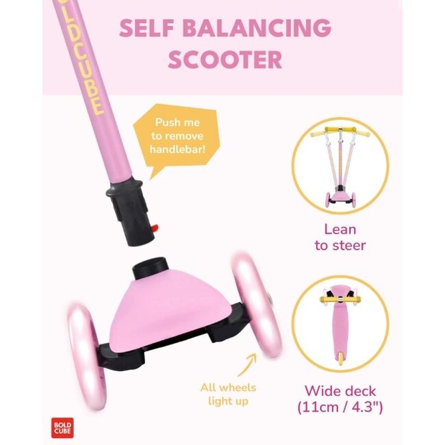 Driewiel Step Boldcube Teeny Roze