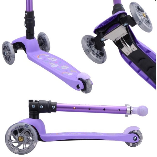 Boldcube Teeny Fold Driewiel Step Eenhoorn Paars